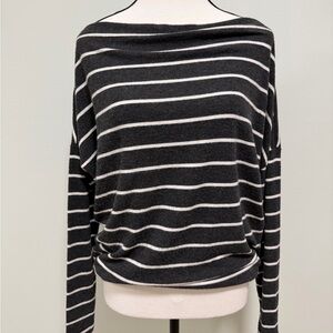 Red Haute Off-the-Shoulder Black and White Sweater